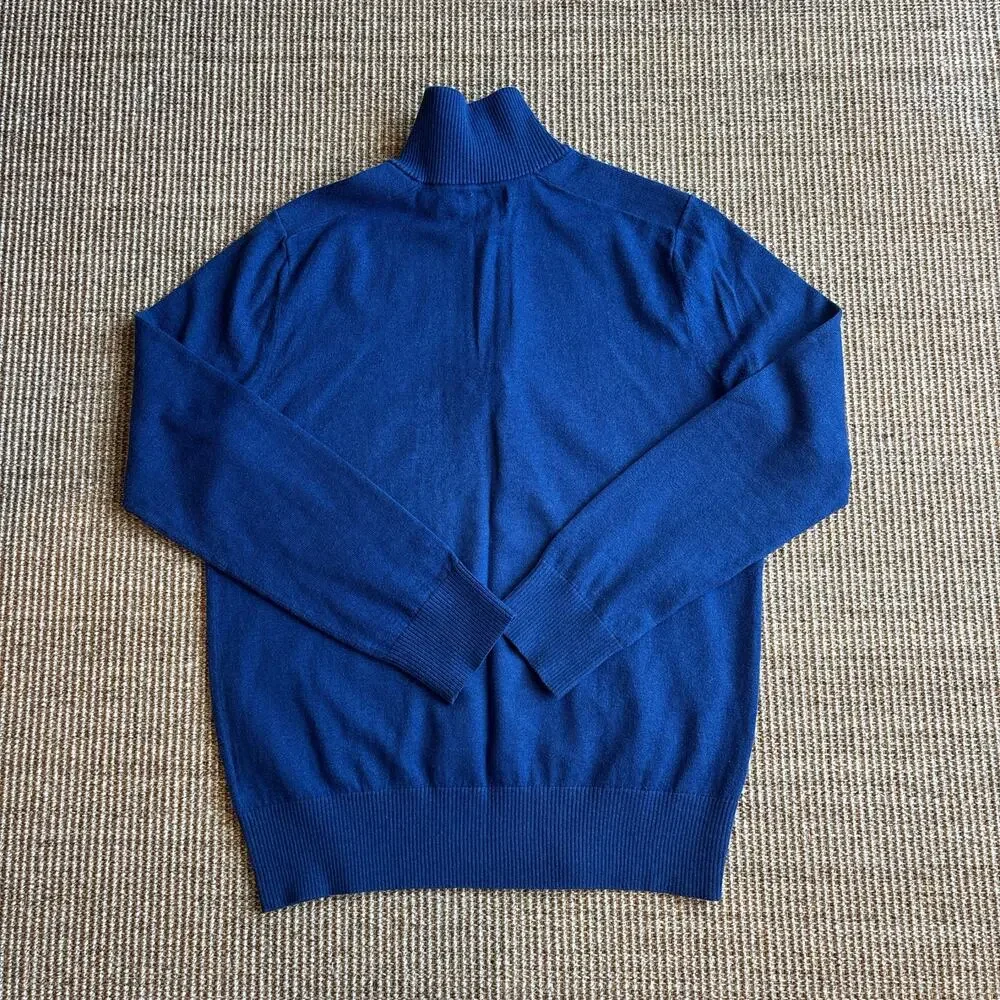 Banana Republic Cotton Cashmere Quarter Zip Sweater — Size L 💙